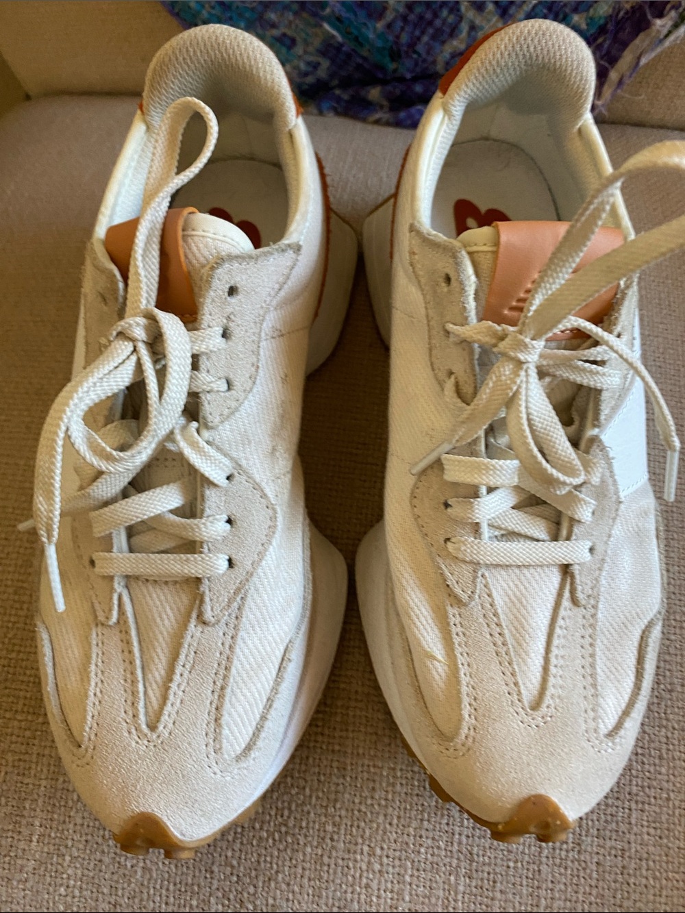 New Balance Cream and Tan Women's Sneakers
